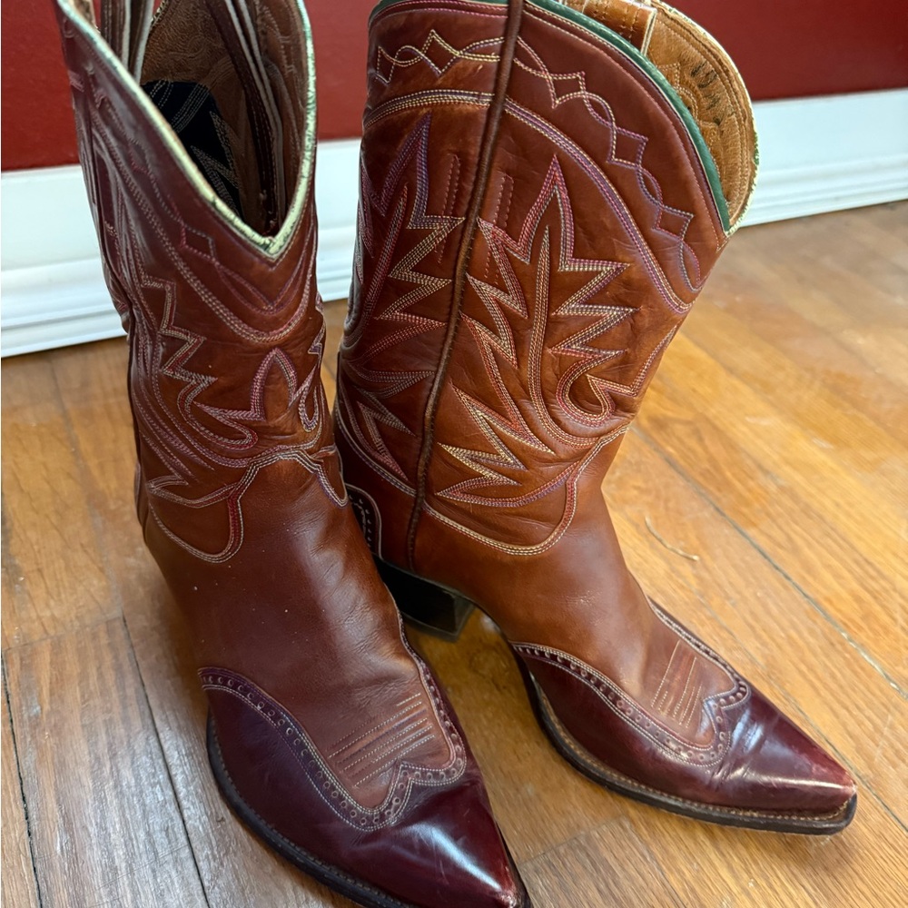 Brown Leather Cowboy Boots